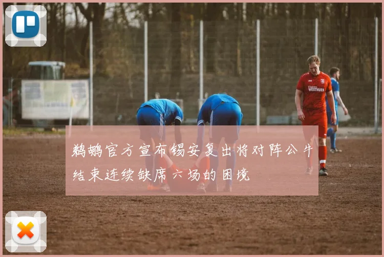 鹈鹕官方宣布锡安复出将对阵公牛结束连续缺席六场的困境
